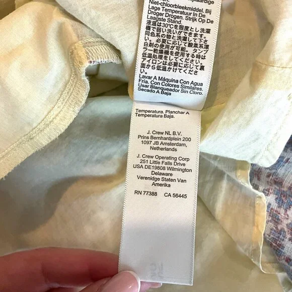 J. Crew Palermo Smocked Waist Mini Dress Floral Bouquet Linen Size Small S - Picture 16 of 16